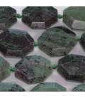 Rubyzoisite 24x30 mm environ hexagonal facetté Tanzanie