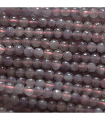 BeauMonde Bijoux - Tourmaline Lépidolite 4mm perle ronde A Afrique