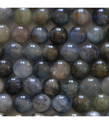 Kyanite mixed 8 mm round bead Brazil - BeauMonde Bijoux