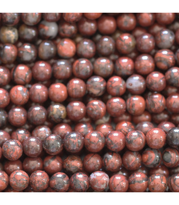 BeauMonde Bijoux - Jaspe Poppy 4 mm environ perle ronde Australie