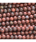 Jaspe Poppy 4 mm environ perle ronde Australie