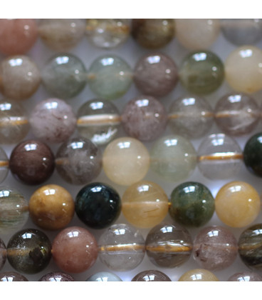 BeauMonde Bijoux - Quartz rutile multi 8mm perle ronde AA Brésil