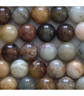 New jade flower 10 mm round bead China - BeauMonde Bijoux