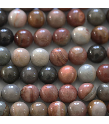 BeauMonde Bijoux - Jaspe impérial 8 mm environ perle ronde Mexique