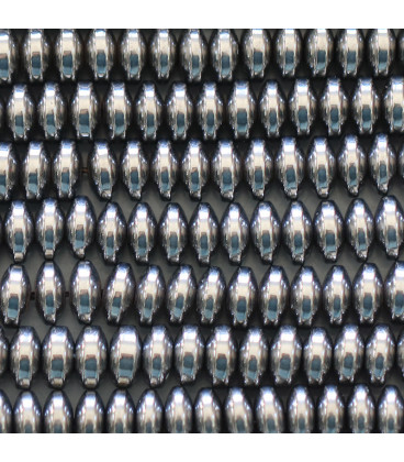 Hematite 3x6 mm wide smooth rounded silver washer - BeauMonde Bijoux