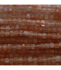 Sun stone 2.5x2.5mm square faceted Africa