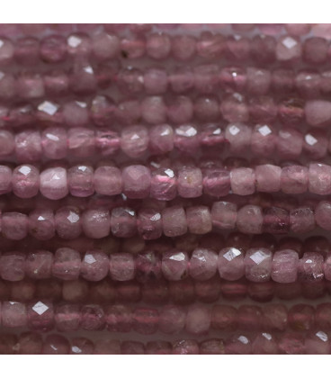 Tourmaline 2.5x2.5mm square pink faceted Congo - BeauMonde Bijoux