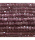 Tourmaline 2.5x2.5mm square pink faceted Congo - BeauMonde Bijoux