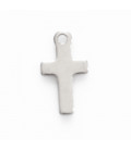 Croix breloque 8x14mm acier inoxydable avec anneau
