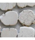 Howlite ivory about 30x40 mm irregular plate China - BeauMonde Bijoux