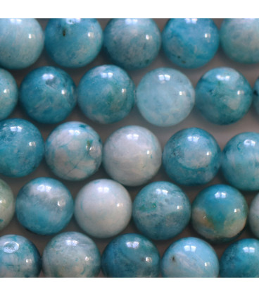 BeauMonde Bijoux - Hémimorphite 10 mm opaque perle ronde (teinté) A Mexique