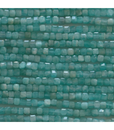 Amazonite 2.5x2.5mm faceted square Peru - BeauMonde Bijoux