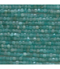 Amazonite 2.5x2.5mm faceted square Peru