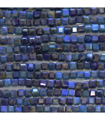 Lapis lazuli 2.5x2.5mm faceted square Afghanistan - BeauMonde Bijoux