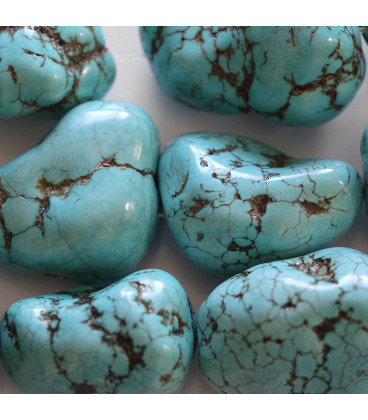 BeauMonde Bijoux - Howlite 28x50mm environ nugget irrégulier (nouvelle turquoise) Chine