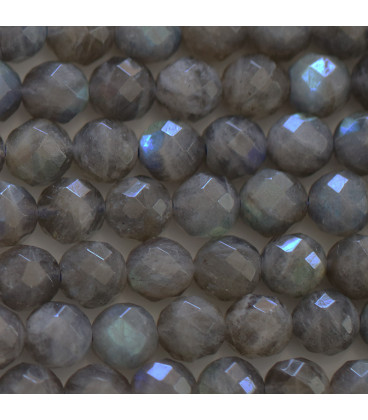 BeauMonde Bijoux - Labradorite 8 mm environ perle ronde facettée A+ Afrique