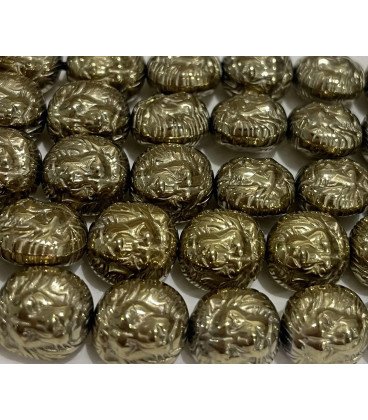 Hematite 10 mm golden lion head - BeauMonde Bijoux