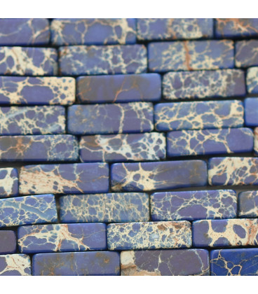 Jasper Kim 13x4 mm tinted rectangle China - BeauMonde Bijoux
