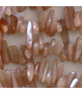 Pierre du soleil 13/18x4mm environ chips longs percés haut Inde