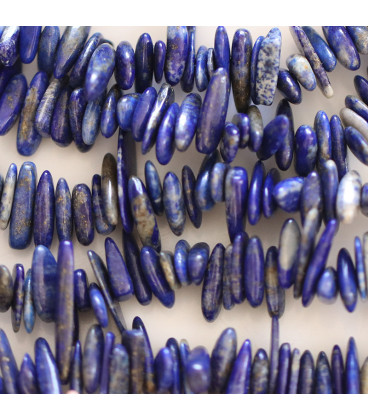 Lapis lazuli 10/14x3mm long chips drilled high Afghanistan - BeauMonde Bijoux
