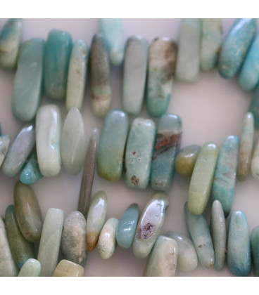 Amazonite 13/21x5mm high drilled long chips China - BeauMonde Bijoux