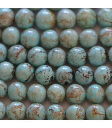 BeauMonde Bijoux - Turquoise naturelle 8mm stabilisée perle ronde Chine