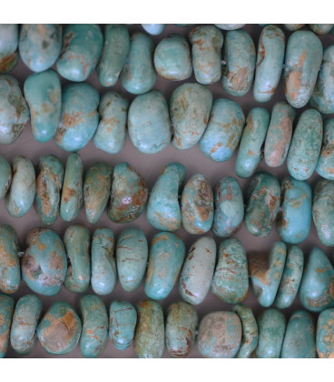 Natural turquoise 5x10 mm stabilized irregular washer China - BeauMonde Bijoux
