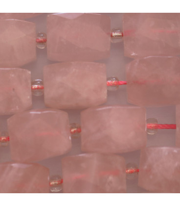 BeauMonde Bijoux - Quartz rose 12x18 mm environ tonneau facetté A Madagascar
