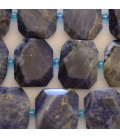 Sodalite 19x23 mm hexagonal facetté plat Afrique du Sud