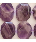BeauMonde Bijoux - Améthyste 19x24 mm environ hexagonal facetté plat Brésil