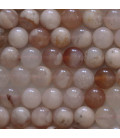 Agate Fleur de Cerisier 8mm environ perle ronde naturelle A+ Madagascar