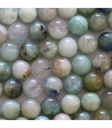 BeauMonde Bijoux - Azurite verte 8 mm perle ronde A+ Tanzanie