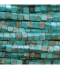 BeauMonde Bijoux - Jaspe impression teinté 4x4x4mm turquoise carré A Chine