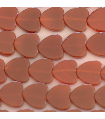 Agate red 10mm flat heart (heated agate) - BeauMonde Bijoux