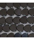 Agate black 10 mm flat heart - BeauMonde Bijoux