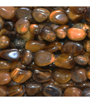 BeauMonde Bijoux - Oeil de tigre 6/8mm environ nugget irrégulier Afrique du Sud