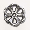Coupelle rosace métal argenté 12 mm