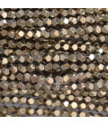 Hématite dorée 3mm perle ronde grandes facettes Chine