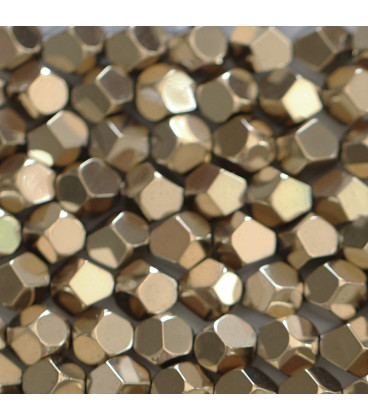 Hematite golden 6 mm large faceted round bead China - BeauMonde Bijoux