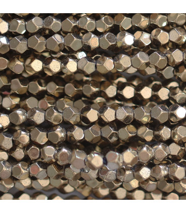 BeauMonde Bijoux - Hématite dorée 4 mm perle ronde grandes facettes Chine