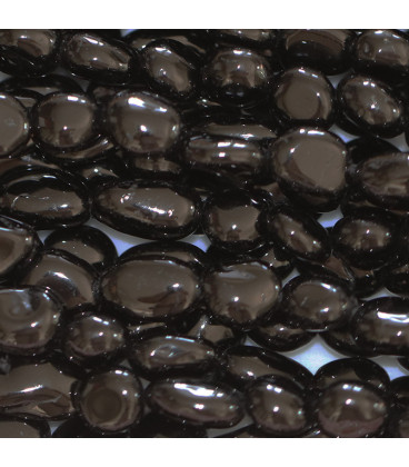 Black tourmaline about 6/8mm irregular nugget Brazil - BeauMonde Bijoux