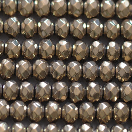 Hématite dorée 4x6 mm environ rondelle facettée