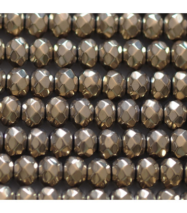 BeauMonde Bijoux - Hématite dorée 4x6 mm environ rondelle facettée