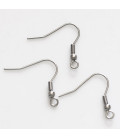 Earring hook American 20 mm stainless steel - BeauMonde Bijoux
