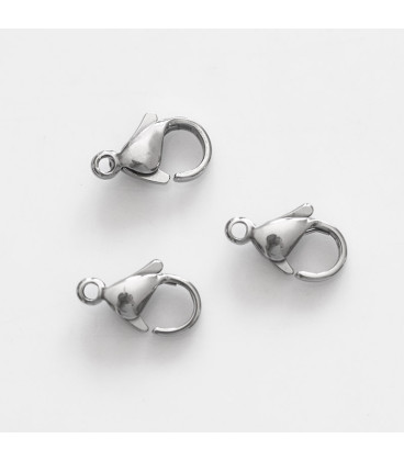 BeauMonde Bijoux - Fermoir mousqueton 10 mm acier inoxydable
