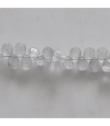 BeauMonde Bijoux - Pierre de Lune 4x7 mm environ goutte facettée plate percée haut A Brésil
