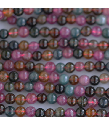BeauMonde Bijoux - Tourmaline mixte 4 mm perle ronde qualité AA Brésil