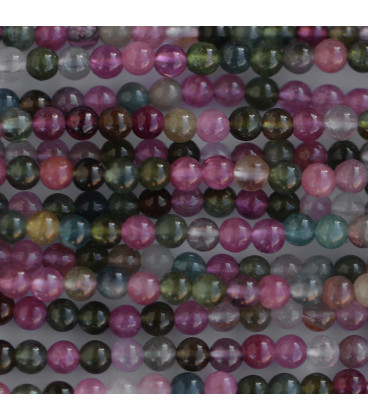 BeauMonde Bijoux - Tourmaline mixte 2 mm environ ronde qualité AA Inde