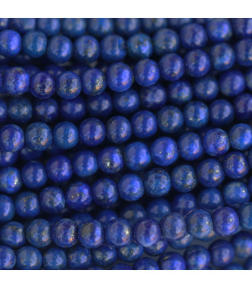 Lapis lazuli 4 mm round bead Afghanistan - BeauMonde Bijoux