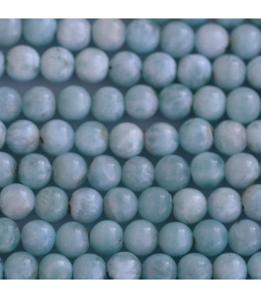 BeauMonde Bijoux - Larimar 4/4.5 mm environ perle ronde A+ République Dominicaine